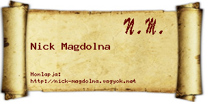 Nick Magdolna névjegykártya