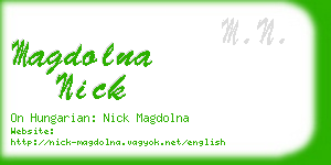 magdolna nick business card